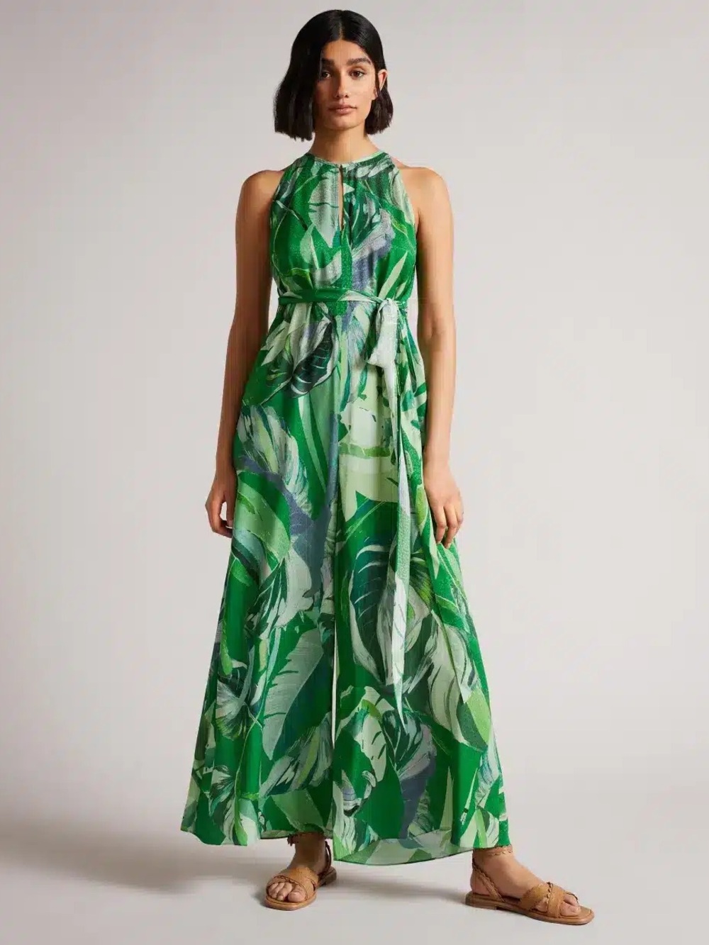 Ted Baker London Ismey Botanical Print Halter Neck Jumpsuit